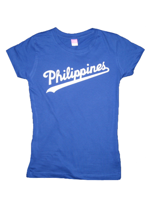 Philippines Script Ladies Shirt by AiReal Apparel in Royal Blue - Click Image to Close